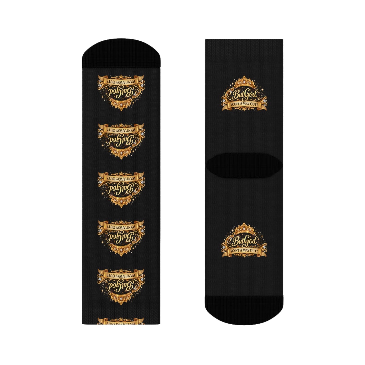 Christian 'Be God Black Crew Socks – Inspirational Faith Socks