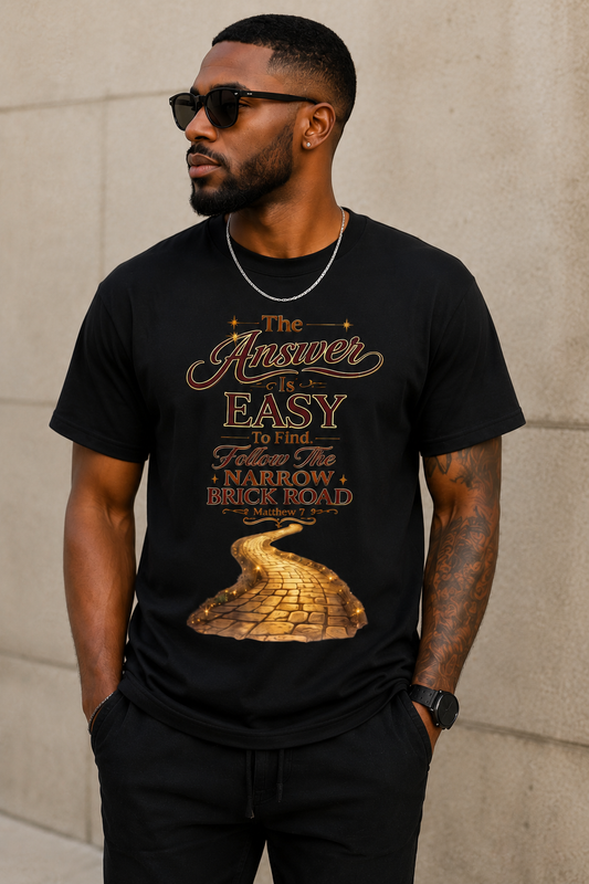 T-Shirt - "The Answer Is Easy" Yellow Brick Road Graphic Tee