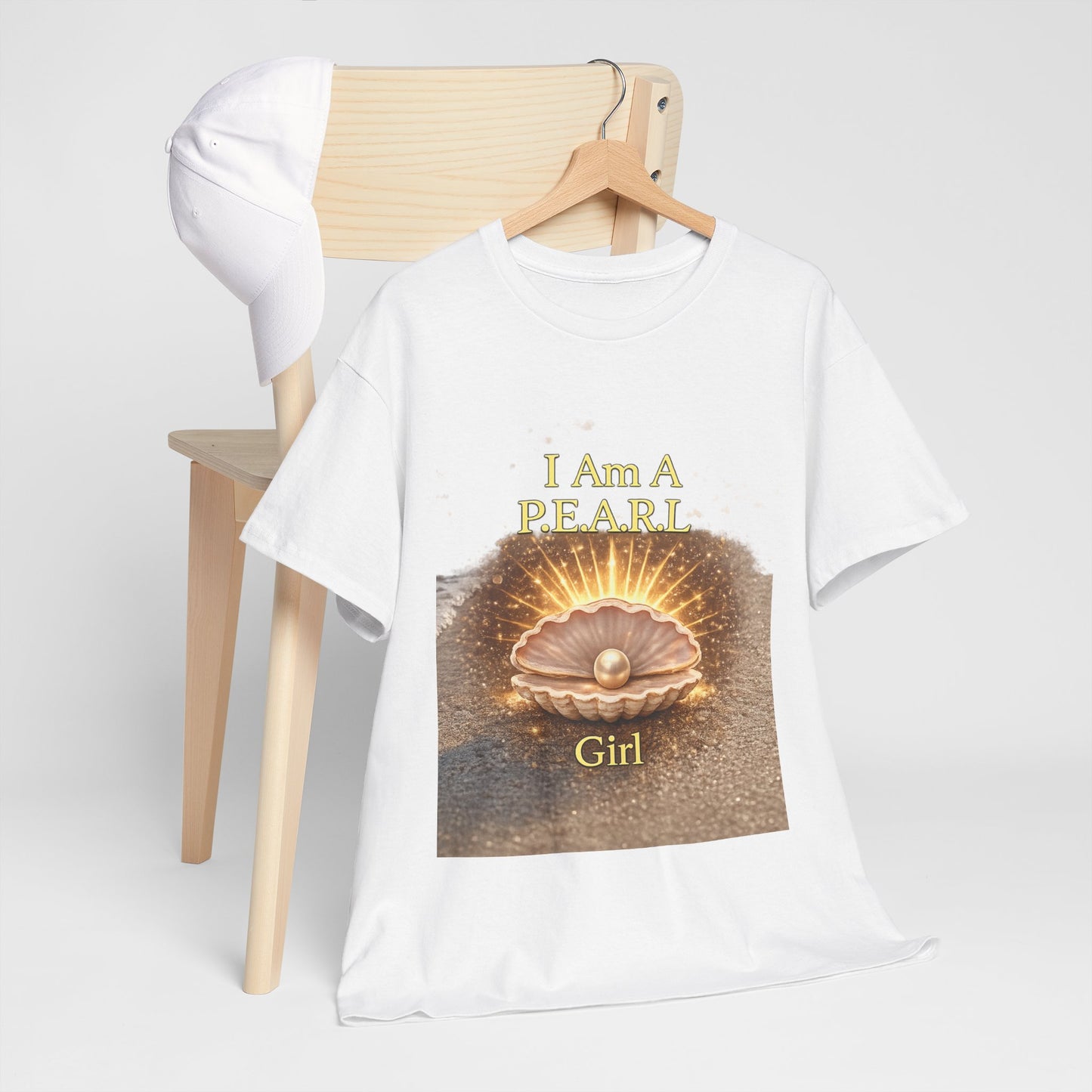 I Am a Pearl Girl Tee — Inspirational Beach Shell Graphic T-Shirt