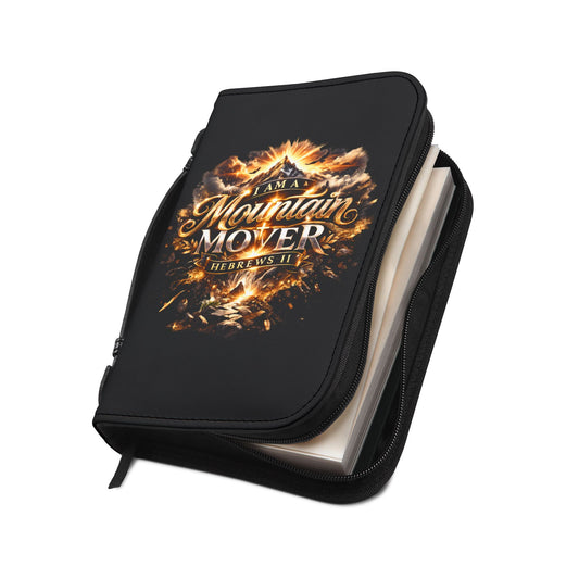 Bible Cover — "I Am a Mountain Mover" Zippered Scripture Case (Hebrews 11)