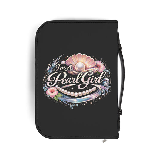 Bible Cover — "I'm A Pearl Girl" Floral Pearl Design Zippered Bible Case