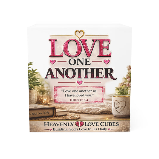 Heavenly Love Cube— "Love One Another" Inspirational Scripture Desk Notepad (John 13:34)