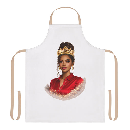 But God Crown Portrait Apron