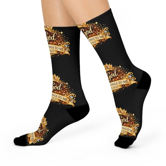 Crew Socks — "But God, Healing Belongs to Me" Scripture Design
