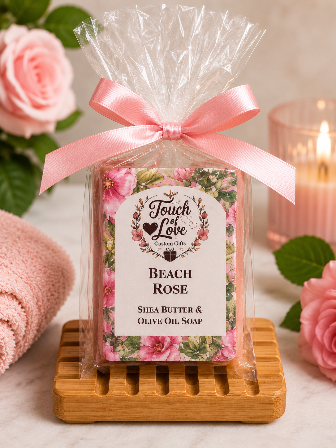Beach Rose Soap & Soap Dish Gift Set