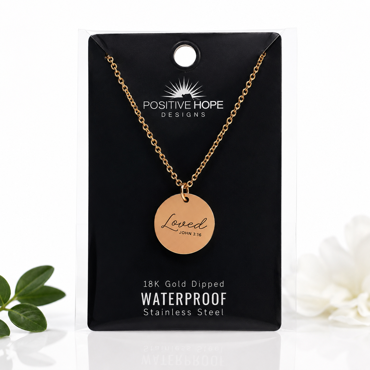 Loved Necklace – John 3:16 | 18K Gold Dipped Waterproof Necklace