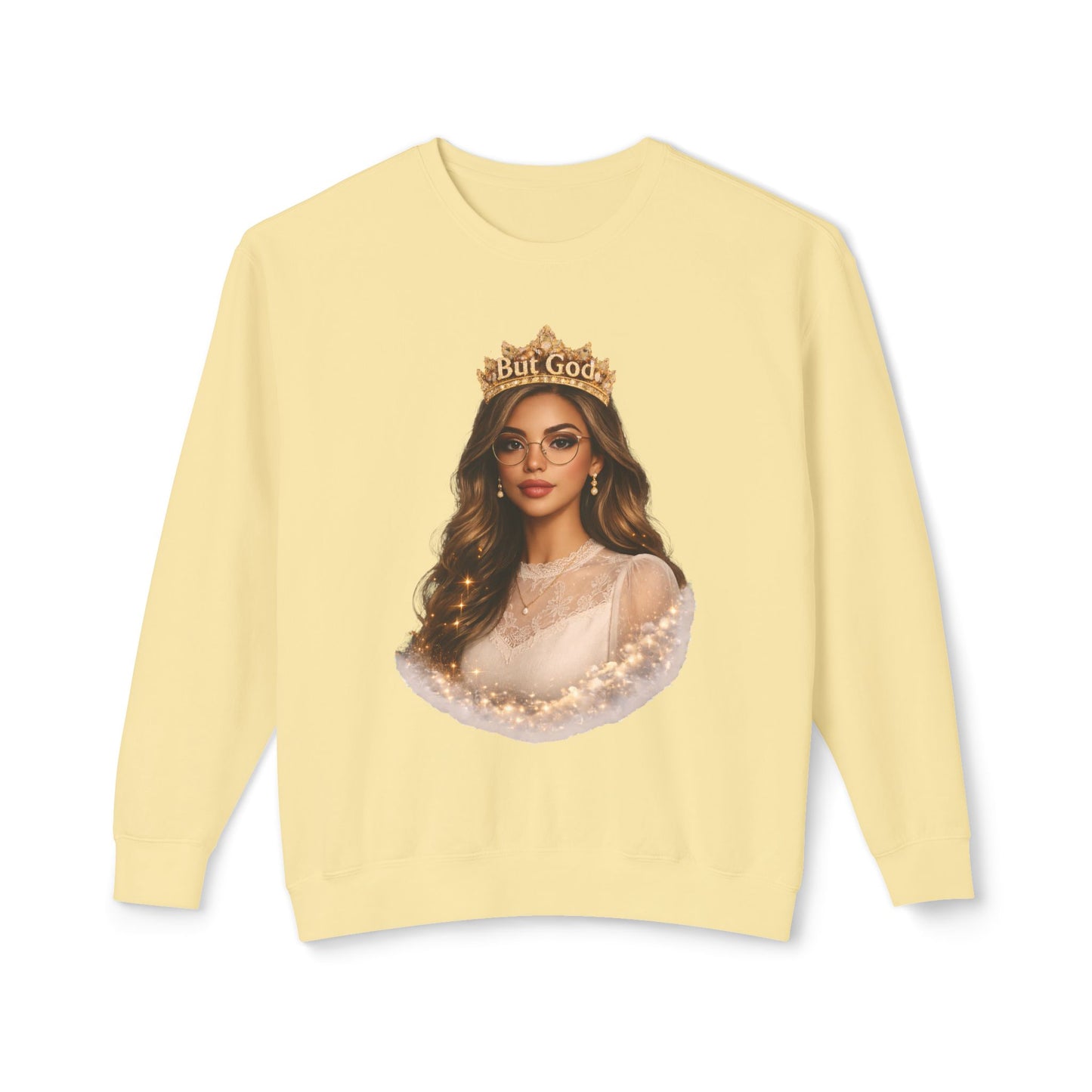 'But God' Crown Graphic Crewneck Sweatshirt