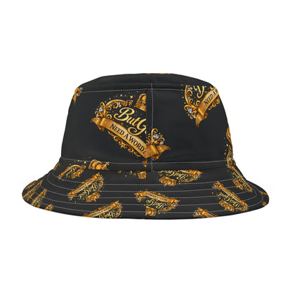 But God Bucket Hat — 'But God Need a Word?' Gold Crest Hat
