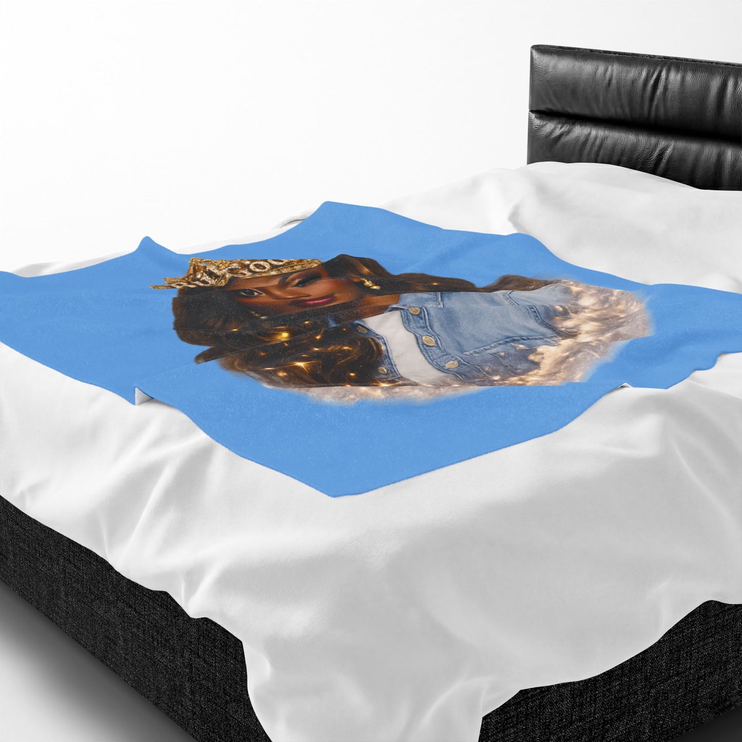 Plush Blanket — 'But God' Queen Portrait Velveteen Throw