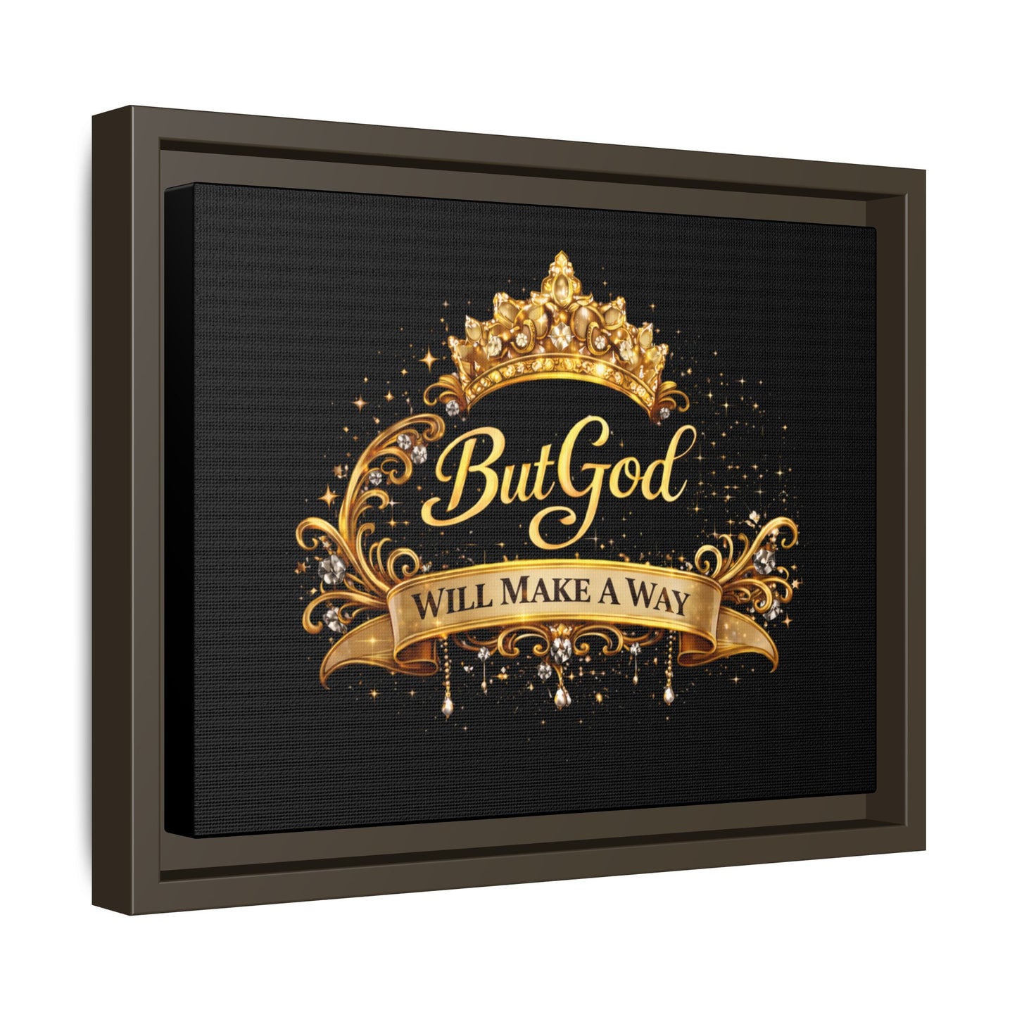 Framed Matte Canvas - "But God Apparel" Gold Crown Wall Art