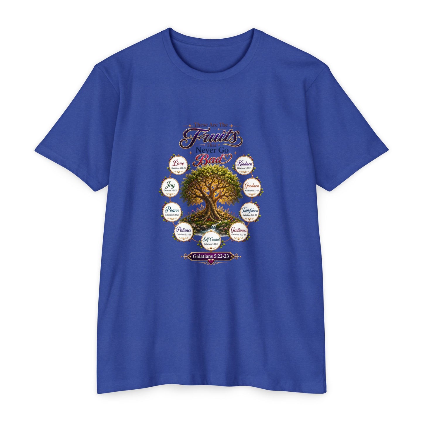 T-Shirt — Fruit of the Spirit Tree Design (Galatians 5:22-23)