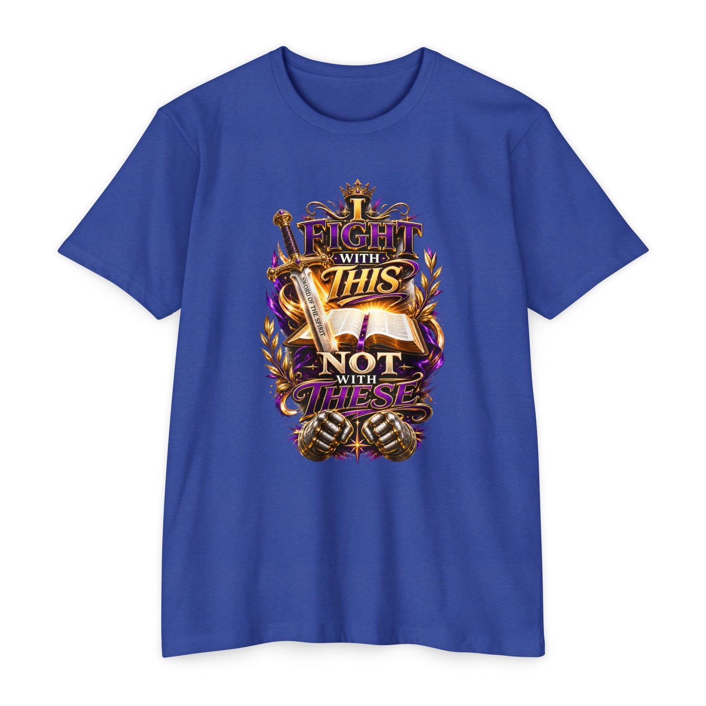 Christian Faith T-Shirt — "I Fight With This Not With These" Gospel Tee