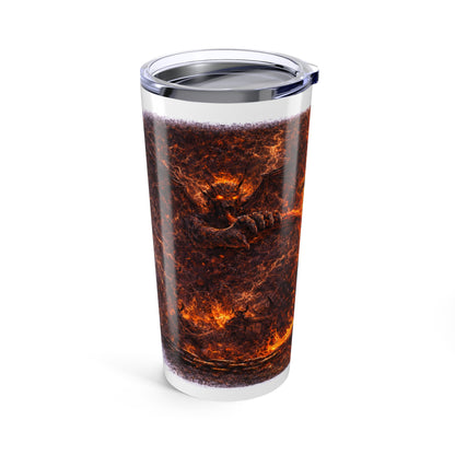 20oz Tumbler - Flaming Sword & Angel Wings Design- Inspirational Christian Travel Mug