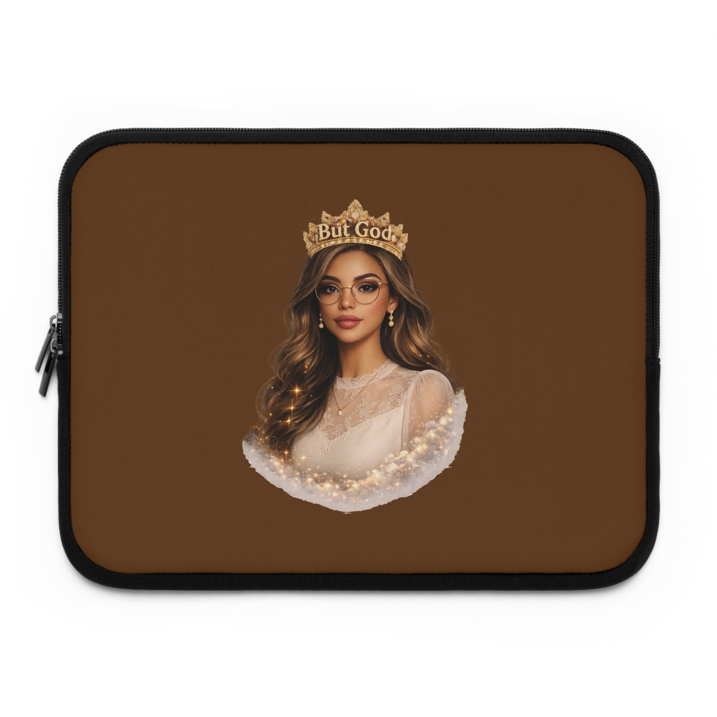 "But God" Crowned Woman Laptop Sleeve — Inspirational Protective Laptop Case