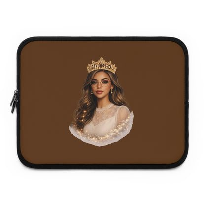 "But God" Crowned Woman Laptop Sleeve — Inspirational Protective Laptop Case