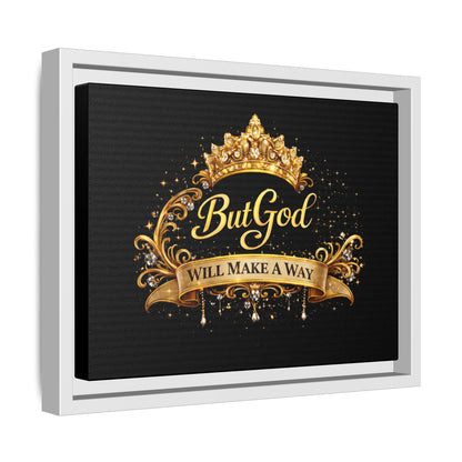 Framed Matte Canvas - "But God Apparel" Gold Crown Wall Art
