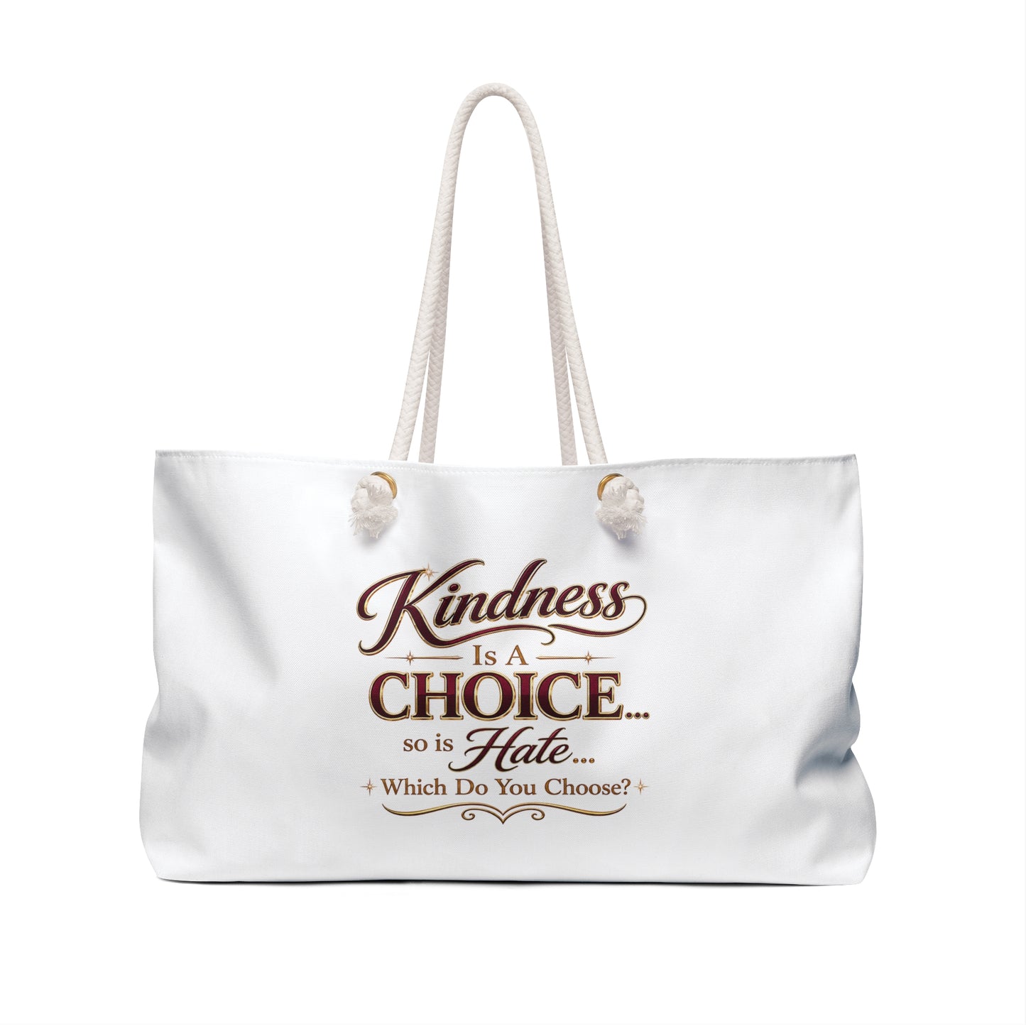 Kindness Is a Choice Tote Bag — Inspirational Canvas Travel Tote