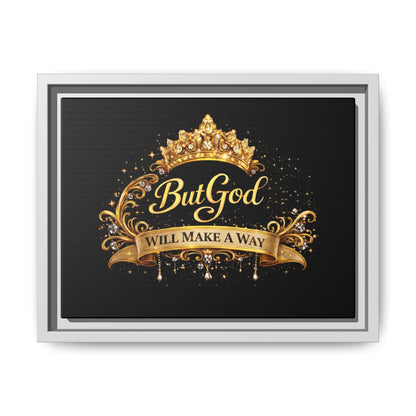 Framed Matte Canvas - "But God Apparel" Gold Crown Wall Art