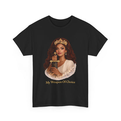 T‑Shirt — "My Weapon Of Choice" Queen with Trophy Graphic