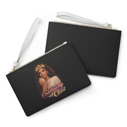 Christian Clutch Bag — "In a Relationship with Christ" Faith Wristlet