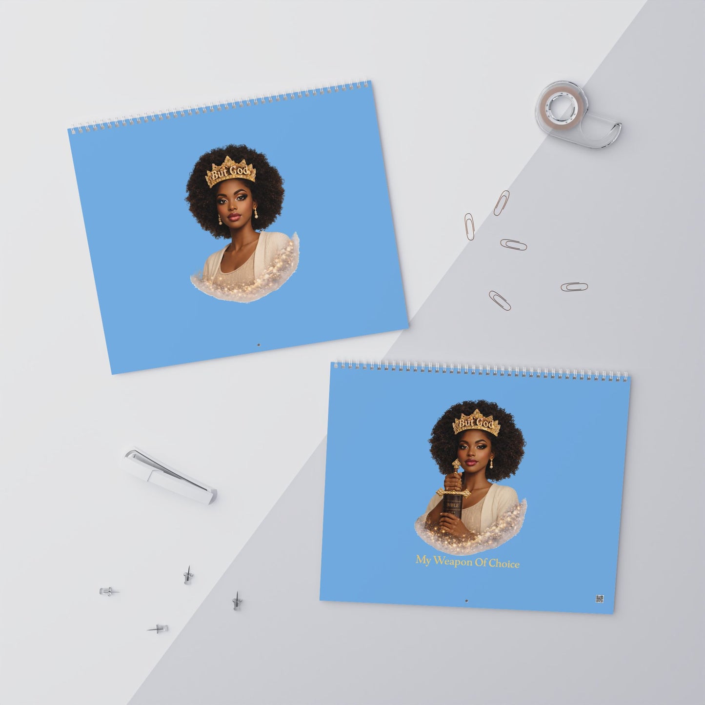 2026 Minimal Blue Wall Calendar — Modern Monthly Planner