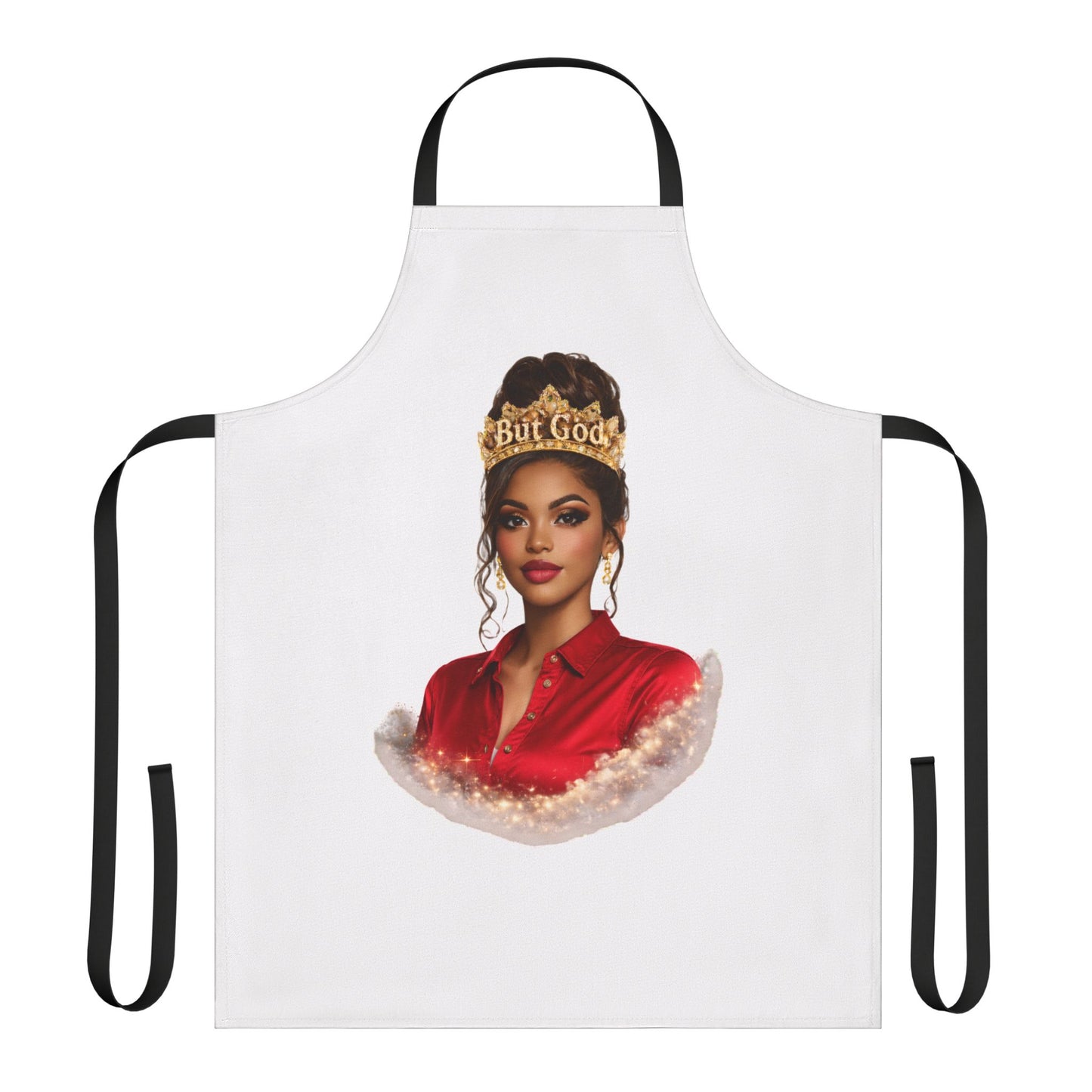 But God Crown Portrait Apron
