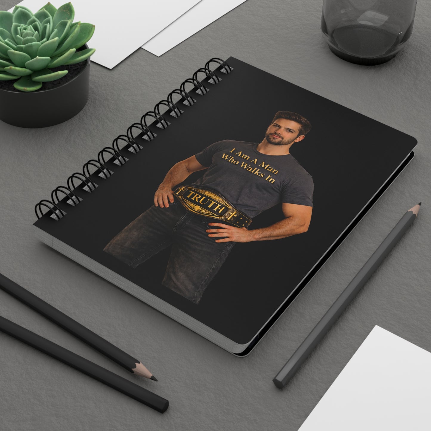 Spiral Notebook — "I Am A Man Who Walks In Truth" Inspirational Journal