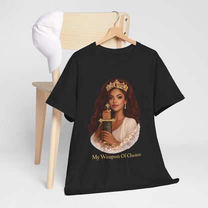 T‑Shirt — "My Weapon Of Choice" Queen with Trophy Graphic
