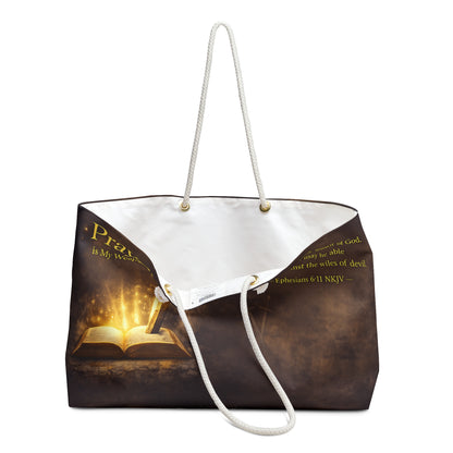 Prayer Is My Weapon Weekender Bag — Christian Bible Travel Tote