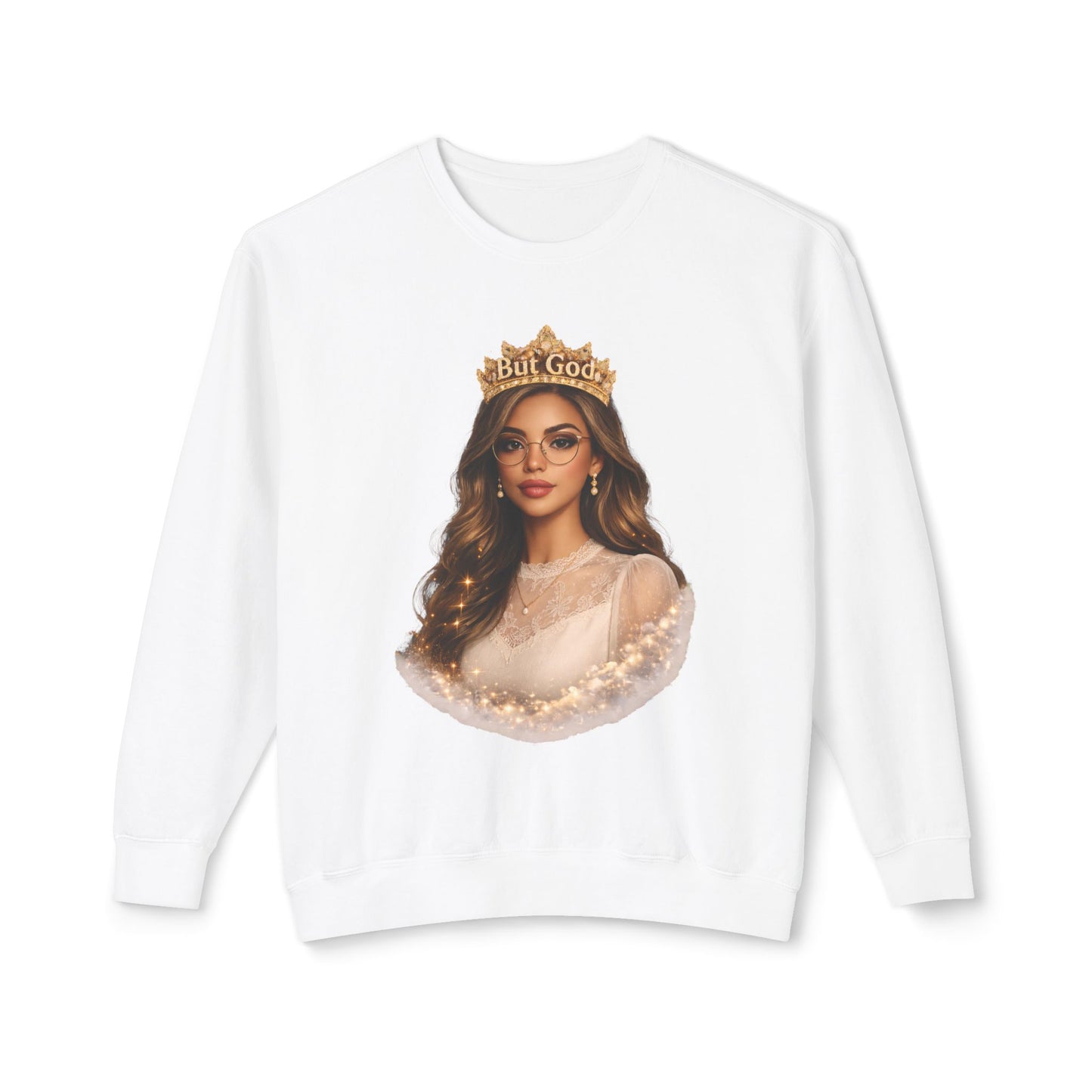 'But God' Crown Graphic Crewneck Sweatshirt