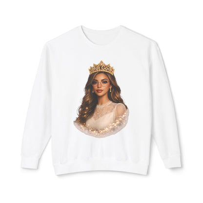 'But God' Crown Graphic Crewneck Sweatshirt