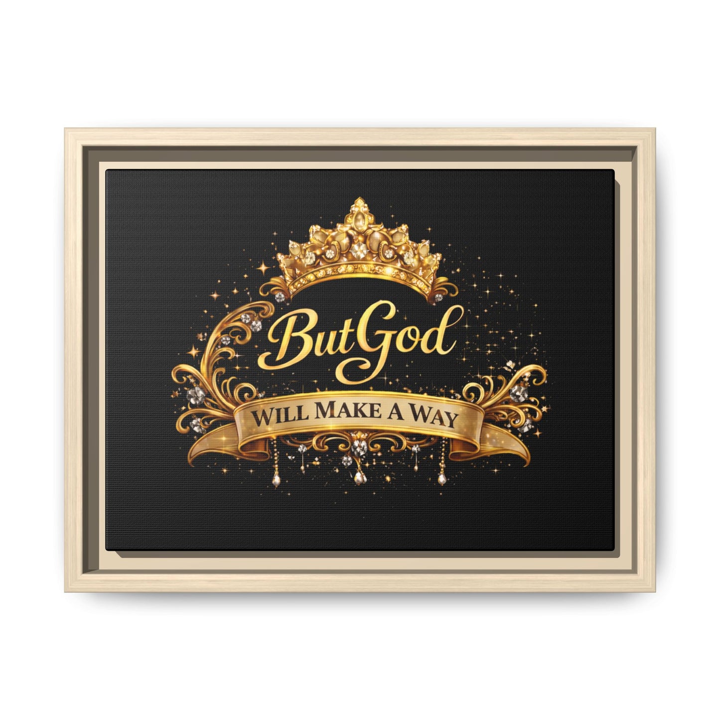 Framed Matte Canvas - "But God Apparel" Gold Crown Wall Art
