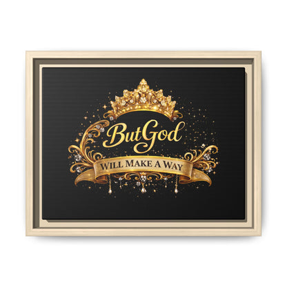 Framed Matte Canvas - "But God Apparel" Gold Crown Wall Art