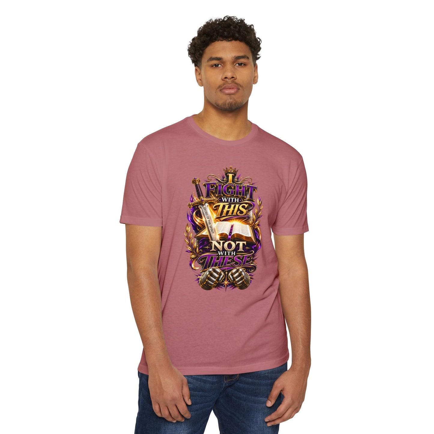 Christian Faith T-Shirt — "I Fight With This Not With These" Gospel Tee
