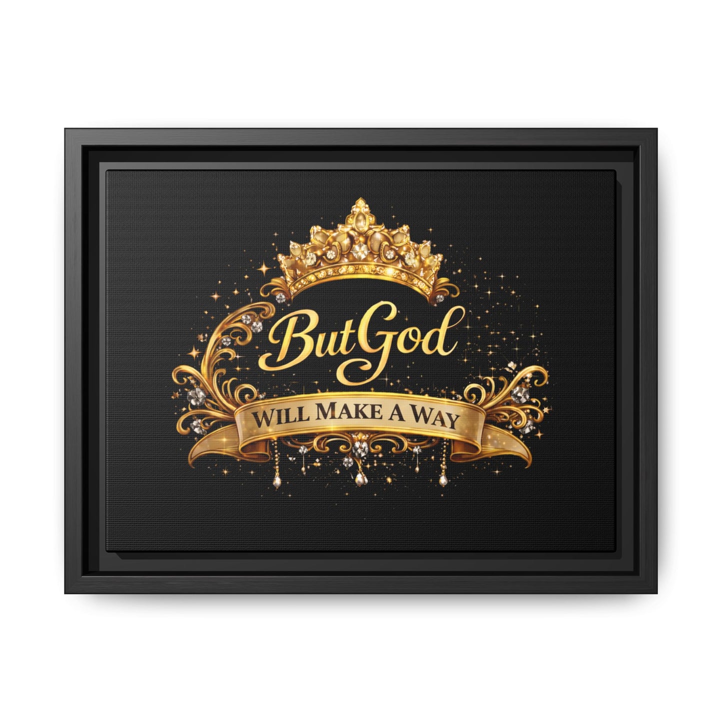 Framed Matte Canvas - "But God Apparel" Gold Crown Wall Art