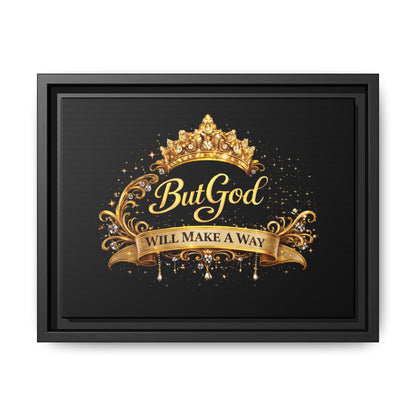 Framed Matte Canvas - "But God Apparel" Gold Crown Wall Art