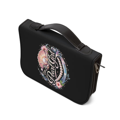 Bible Cover — "I'm A Pearl Girl" Floral Pearl Design Zippered Bible Case