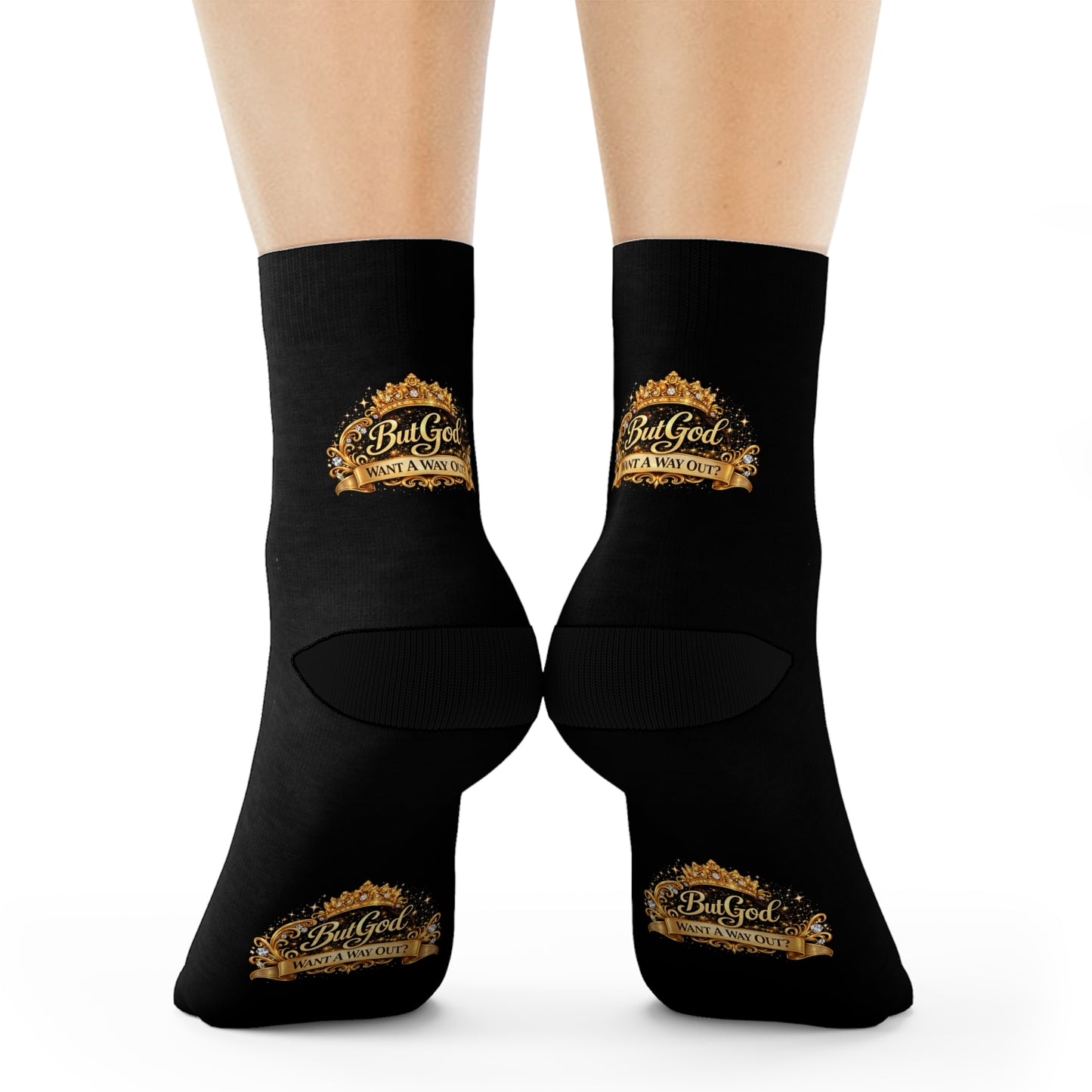Christian 'Be God Black Crew Socks – Inspirational Faith Socks
