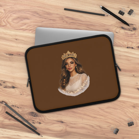 "But God" Crowned Woman Laptop Sleeve — Inspirational Protective Laptop Case