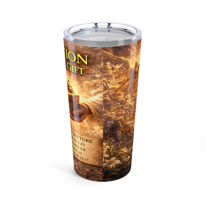 20oz Inspirational Christian Tumbler — "Salvation is a Gift" Scripture Travel Mug