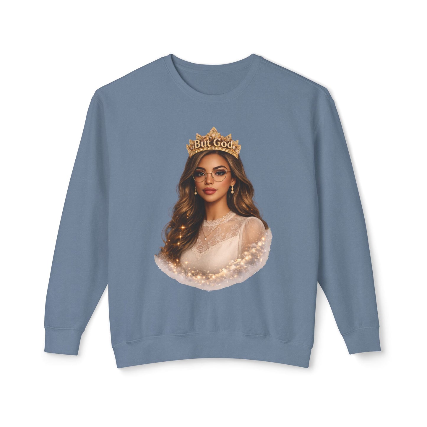 'But God' Crown Graphic Crewneck Sweatshirt
