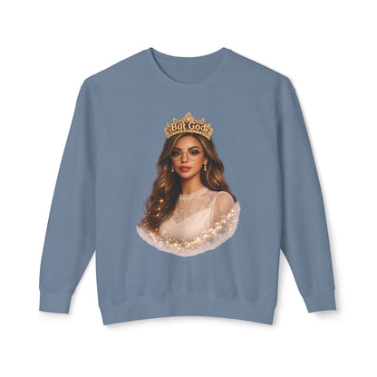 'But God' Crown Graphic Crewneck Sweatshirt