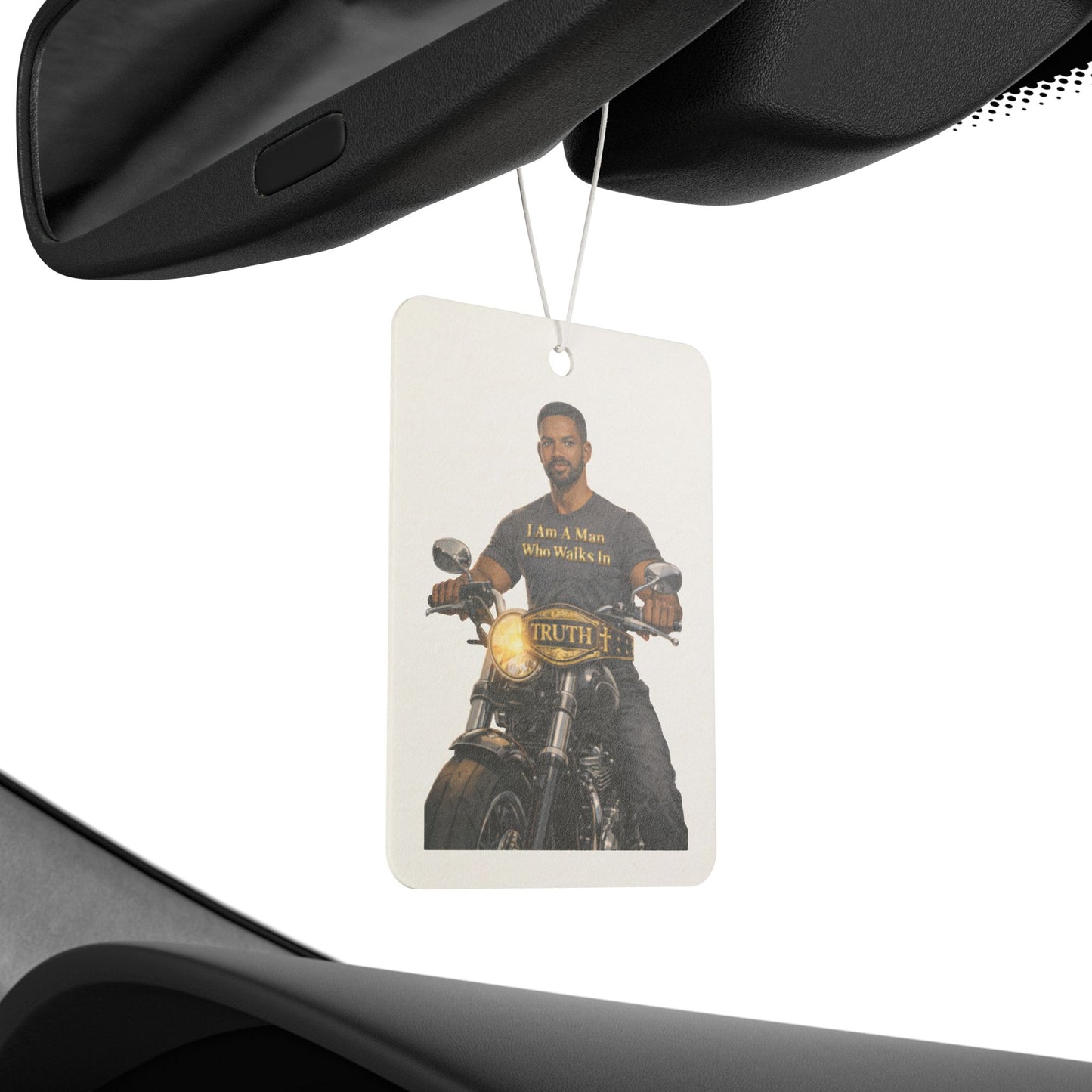 Motorcycle Rider Car Air Freshener — "Ride & Roar" Vintage Bike Design