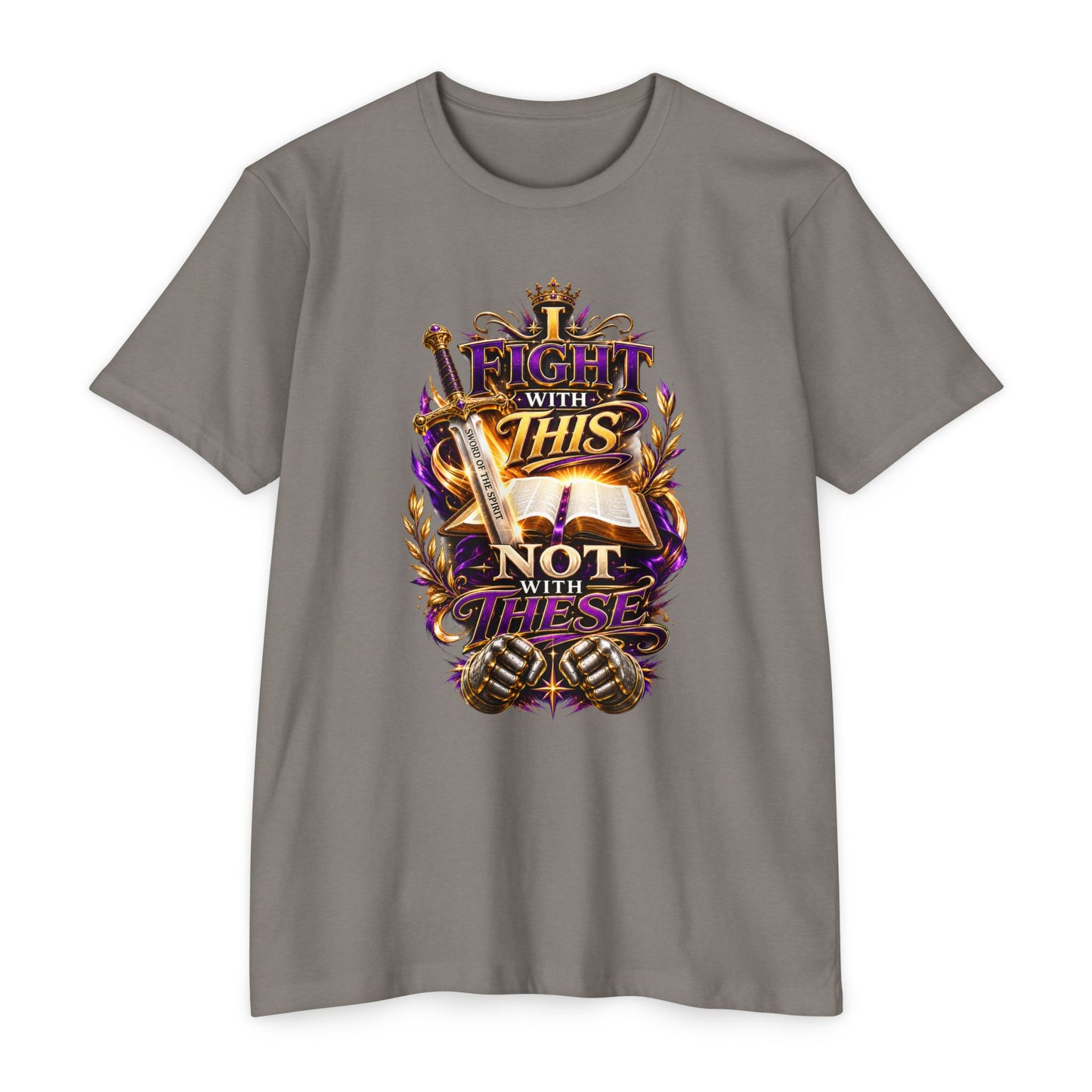 Christian Faith T-Shirt — "I Fight With This Not With These" Gospel Tee