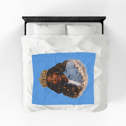 Plush Blanket — 'But God' Queen Portrait Velveteen Throw