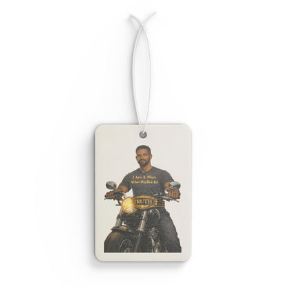 Motorcycle Rider Car Air Freshener — "Ride & Roar" Vintage Bike Design