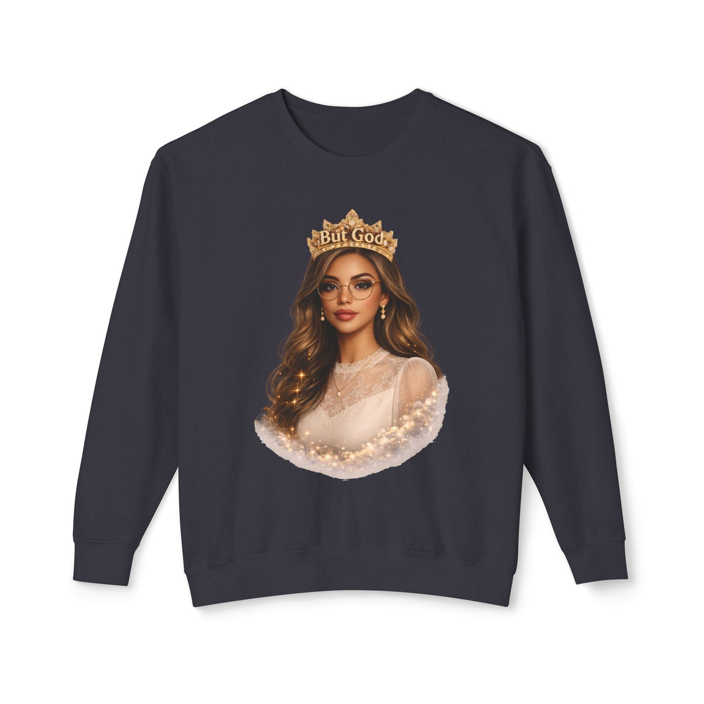'But God' Crown Graphic Crewneck Sweatshirt