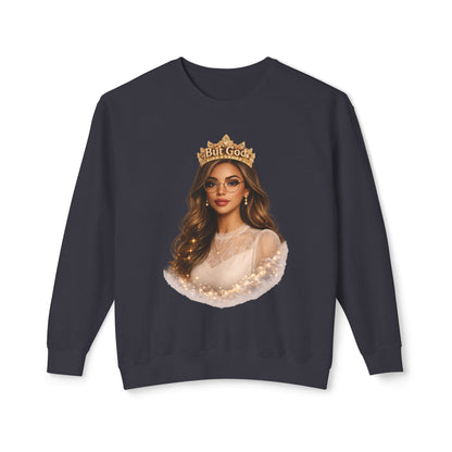 'But God' Crown Graphic Crewneck Sweatshirt