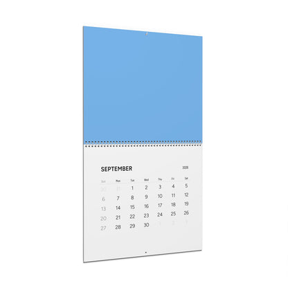 2026 Minimal Blue Wall Calendar — Modern Monthly Planner