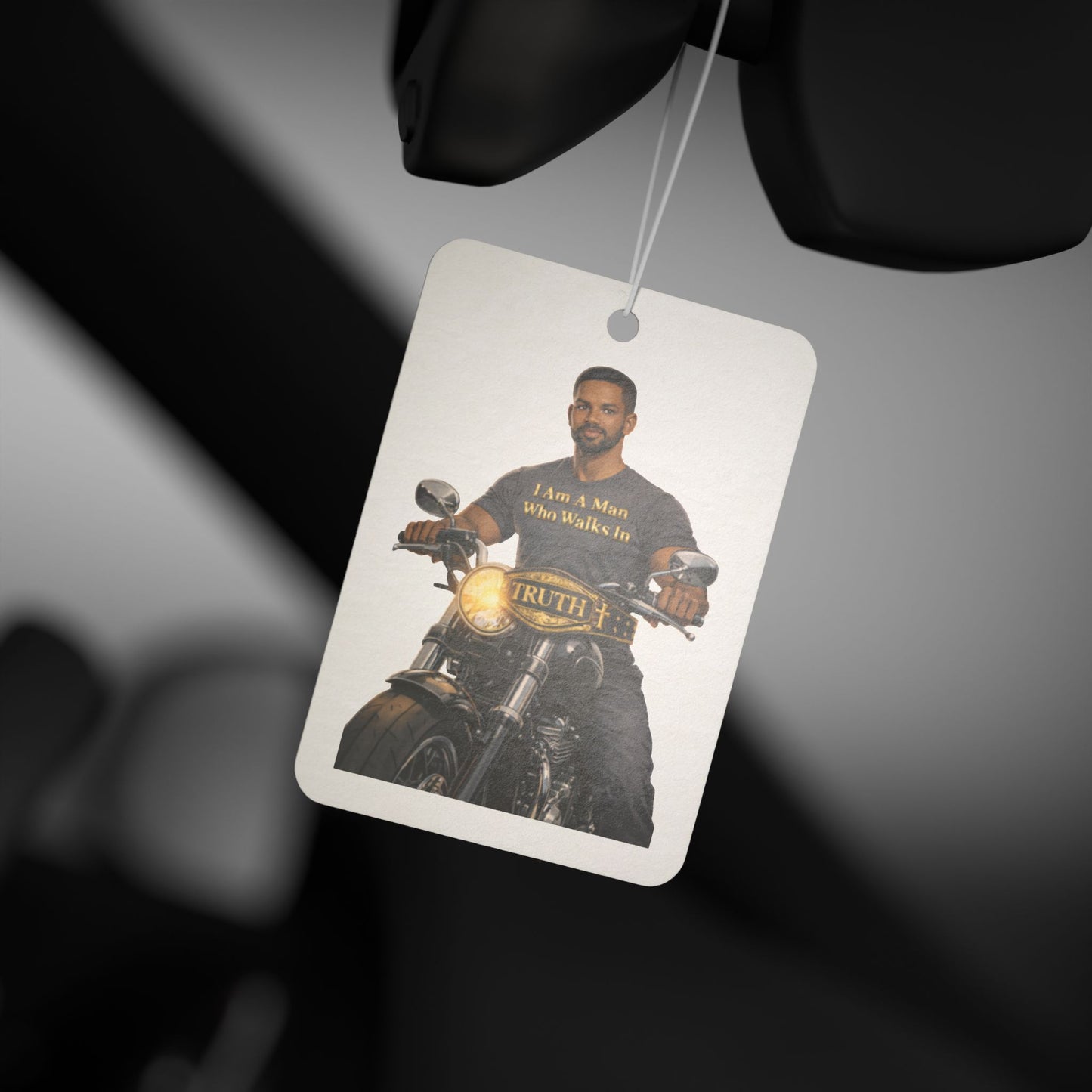 Motorcycle Rider Car Air Freshener — "Ride & Roar" Vintage Bike Design
